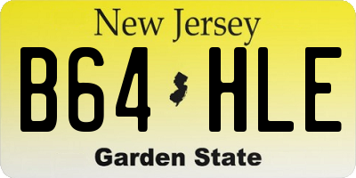 NJ license plate B64HLE