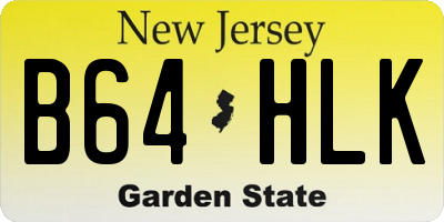 NJ license plate B64HLK