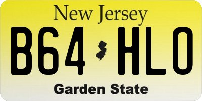 NJ license plate B64HLO