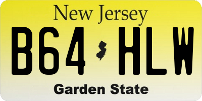 NJ license plate B64HLW