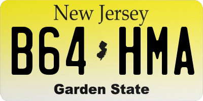 NJ license plate B64HMA
