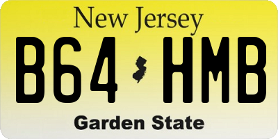NJ license plate B64HMB