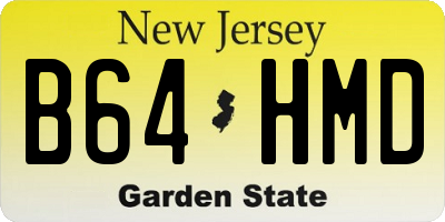 NJ license plate B64HMD