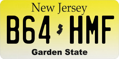 NJ license plate B64HMF