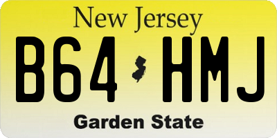 NJ license plate B64HMJ