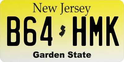 NJ license plate B64HMK