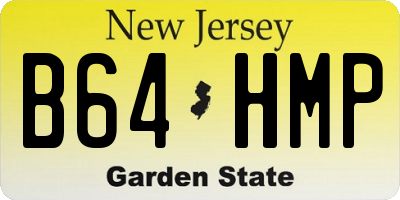 NJ license plate B64HMP
