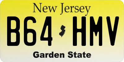 NJ license plate B64HMV