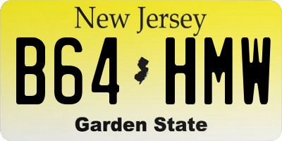 NJ license plate B64HMW