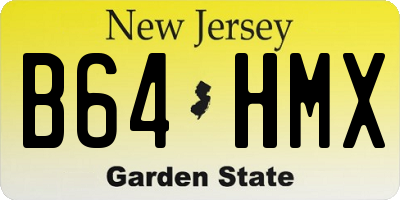 NJ license plate B64HMX
