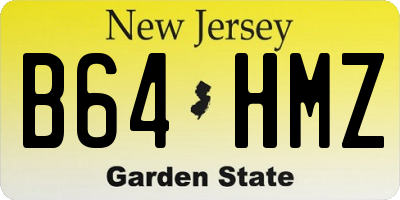 NJ license plate B64HMZ