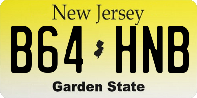 NJ license plate B64HNB