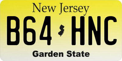 NJ license plate B64HNC