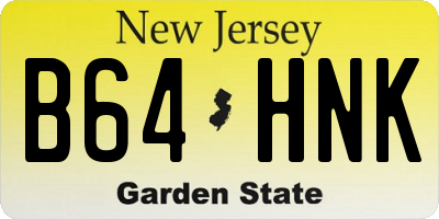 NJ license plate B64HNK