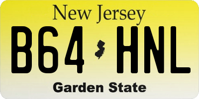 NJ license plate B64HNL