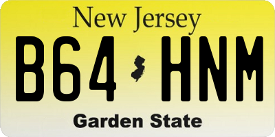 NJ license plate B64HNM