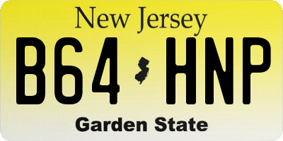 NJ license plate B64HNP