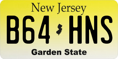 NJ license plate B64HNS
