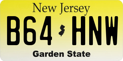 NJ license plate B64HNW