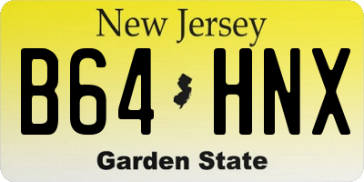 NJ license plate B64HNX