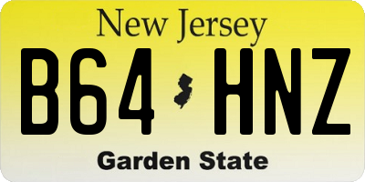 NJ license plate B64HNZ