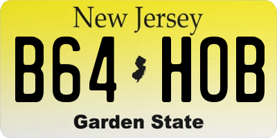NJ license plate B64HOB