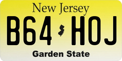 NJ license plate B64HOJ