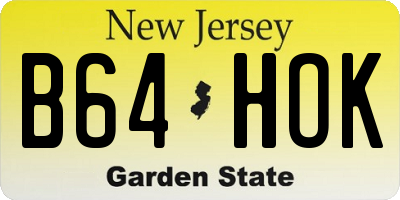 NJ license plate B64HOK