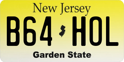 NJ license plate B64HOL