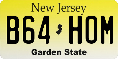 NJ license plate B64HOM