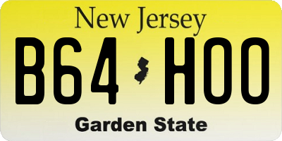 NJ license plate B64HOO