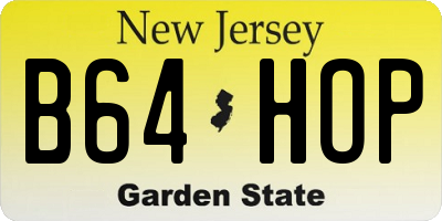 NJ license plate B64HOP