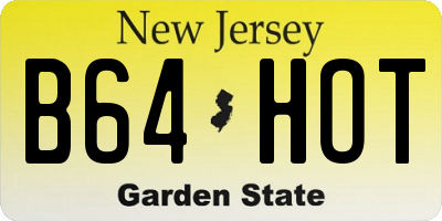 NJ license plate B64HOT