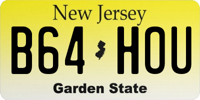 NJ license plate B64HOU