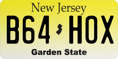 NJ license plate B64HOX