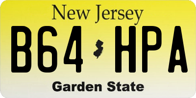 NJ license plate B64HPA