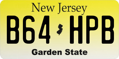 NJ license plate B64HPB