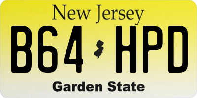 NJ license plate B64HPD