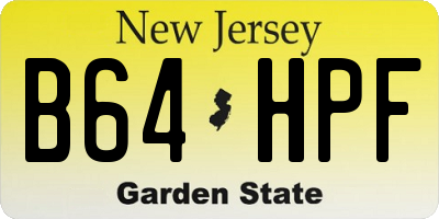 NJ license plate B64HPF