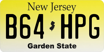 NJ license plate B64HPG