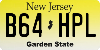 NJ license plate B64HPL