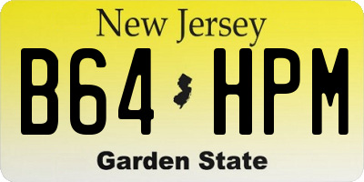 NJ license plate B64HPM