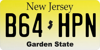 NJ license plate B64HPN