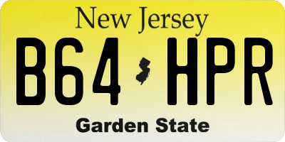 NJ license plate B64HPR