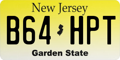 NJ license plate B64HPT