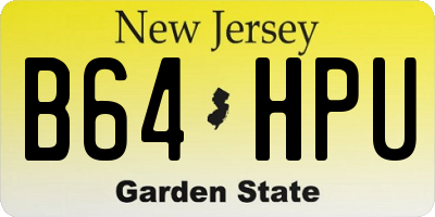 NJ license plate B64HPU