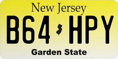 NJ license plate B64HPY