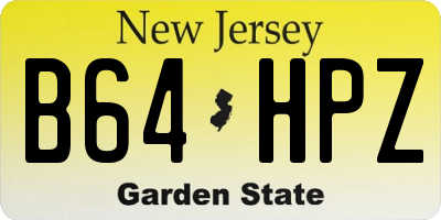 NJ license plate B64HPZ
