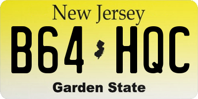 NJ license plate B64HQC