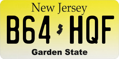 NJ license plate B64HQF